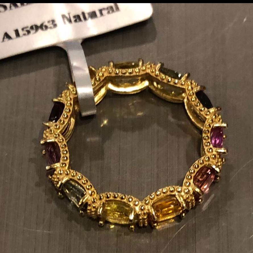 Sapphire Ring 925 14k Gold Plated Size 6.75